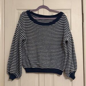 Navy and White Striped Sweater